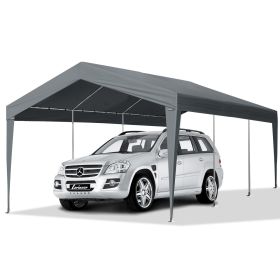 12x20FT Heavy Duty Carport Canopy Shelter Dark Gray PE Fabric with Galvanized Steel Frame 31mm Legs Waterproof UV Resistant Portable Garage Tent