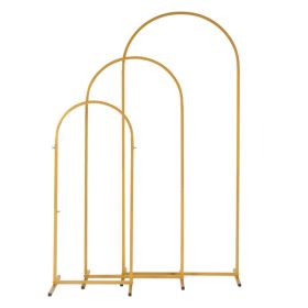 (5.9ft+4.9ft+3.9ft) Three-Piece Set Wedding Arc Top Iron Art Wedding Iron Arch Gold