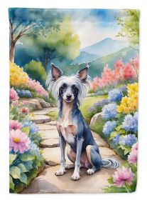Chinese Crested Spring Path Garden Flag Mailbox Flag Decorative Yard Flag Banner Outside Patio Artwork Yard Flower Beds, Garden Size, Multicolor
