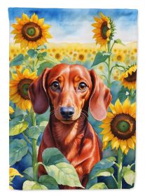 Dachshund in Sunflowers Garden Flag Mailbox Flag Decorative Yard Flag Banner Outside Patio Artwork Yard Flower Beds, Garden Size, Multicolor