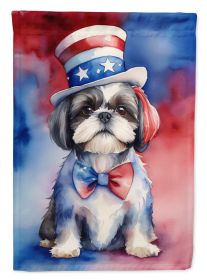 Shih Tzu Patriotic American Garden Flag Mailbox Flag Decorative Yard Flag Banner Outside Patio Artwork Yard Flower Beds, Garden Size, Multicolor