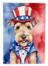 Lakeland Terrier Patriotic American Garden Flag Mailbox Flag Decorative Yard Flag Banner Outside Patio Artwork Yard Flower Beds, Garden Size