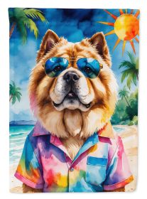 Chow Chow Summer Beach Time Garden Flag Mailbox Flag Decorative Yard Flag Banner Outside Patio Artwork Yard Flower Beds, Garden Size, Multicolor